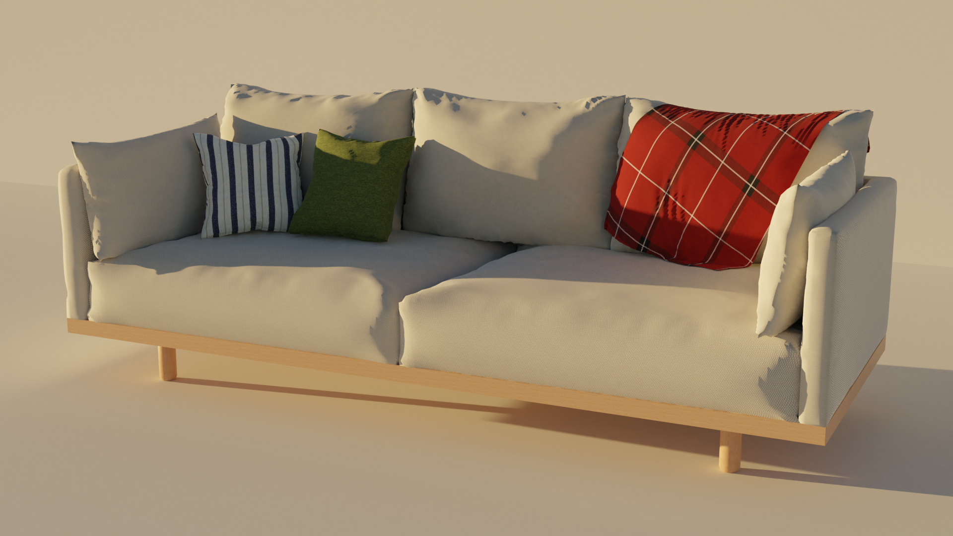 Large and small Couch Set 3D model_2