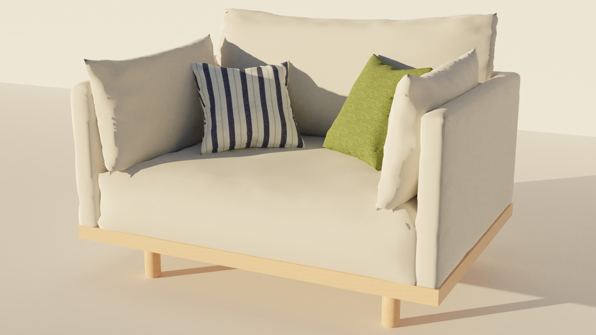 Large and small Couch Set 3D model_3