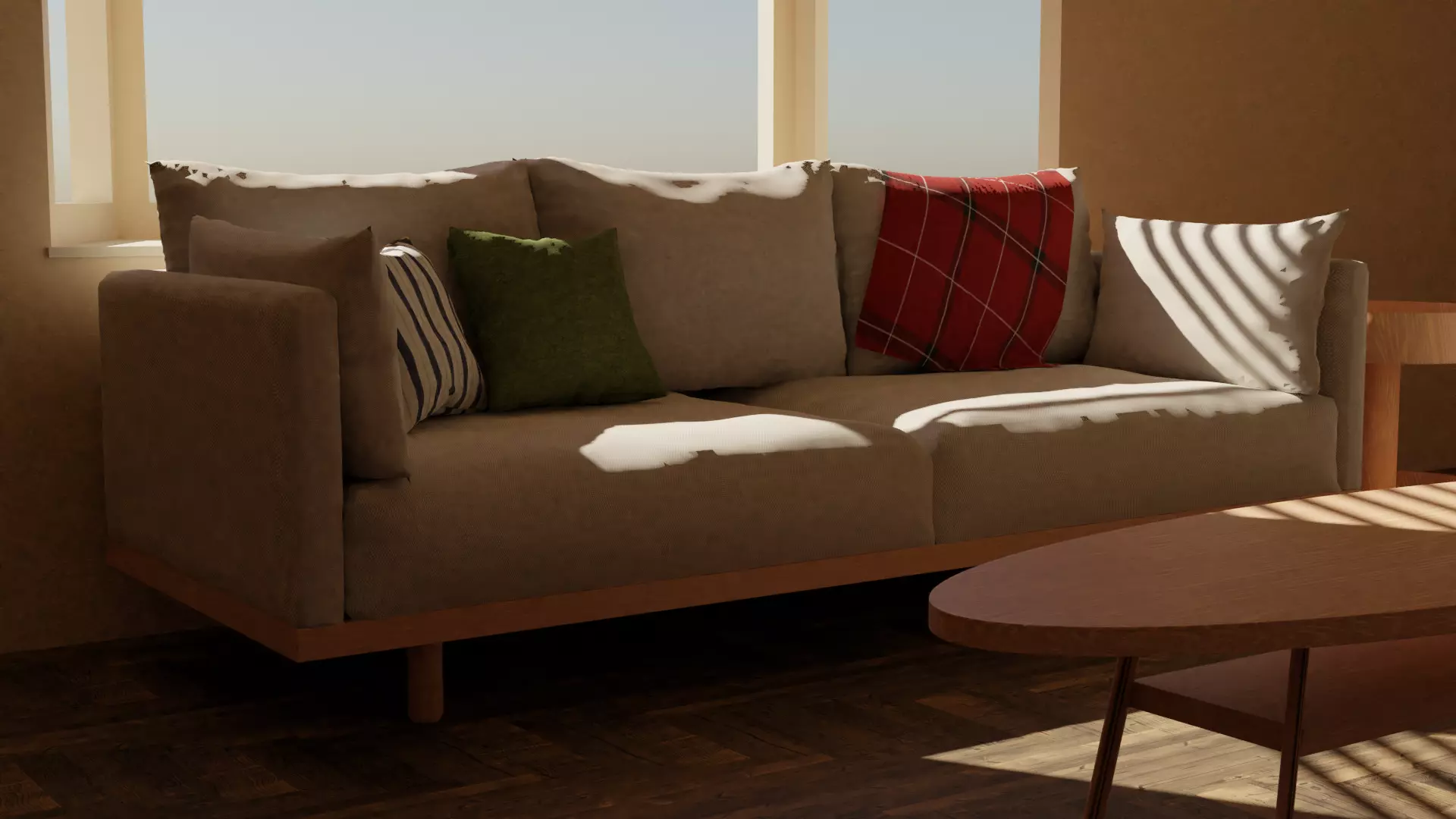 Large and small Couch Set 3D model_0