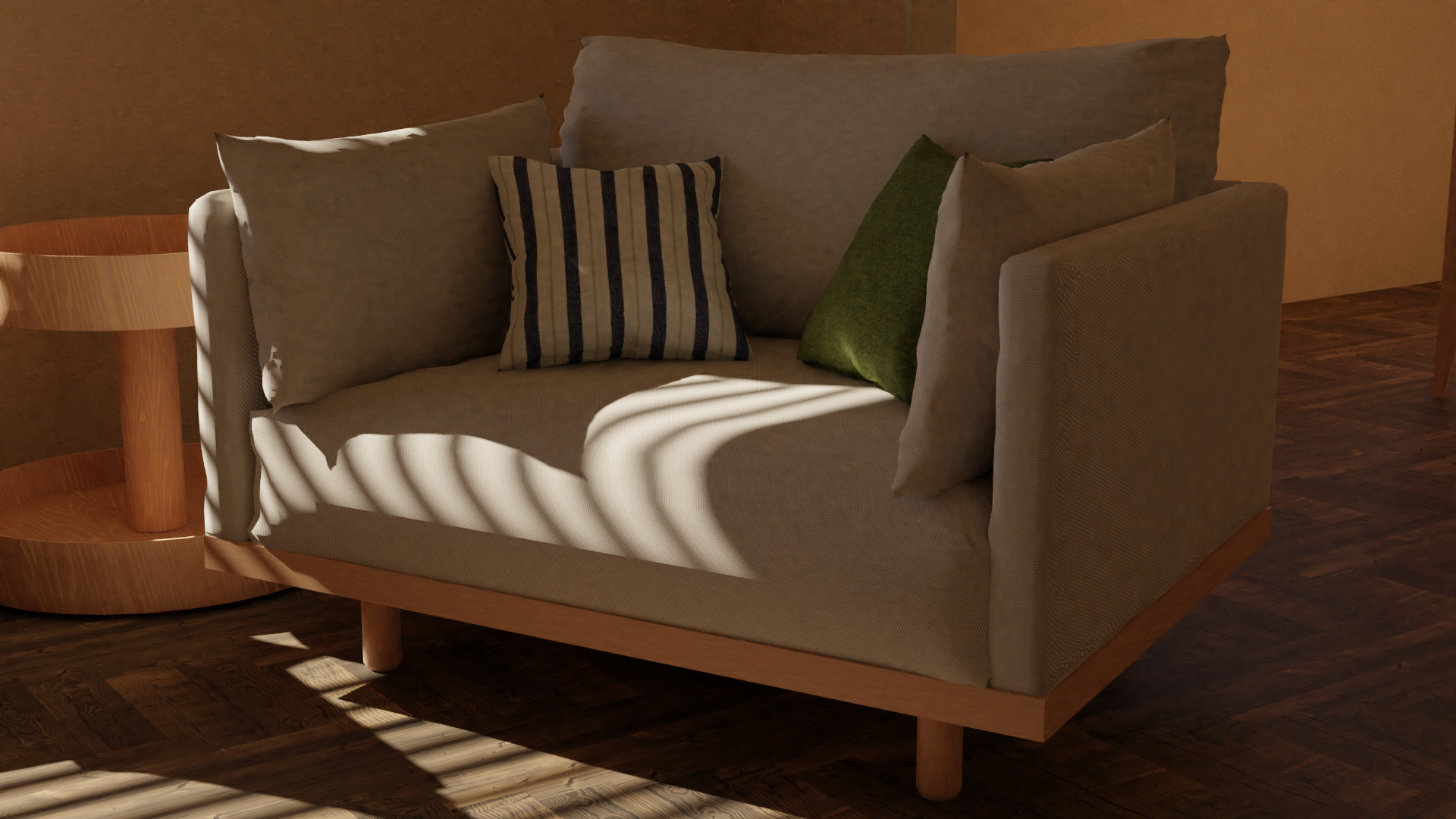 Large and small Couch Set 3D model_1