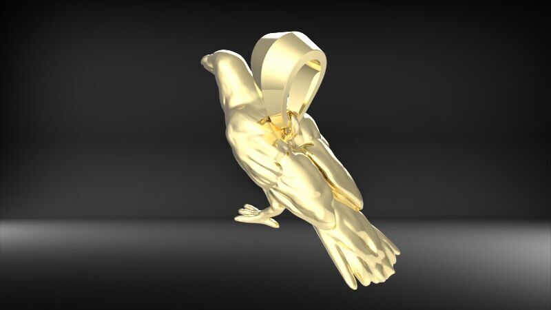 Crow Pendant 3D print model_15