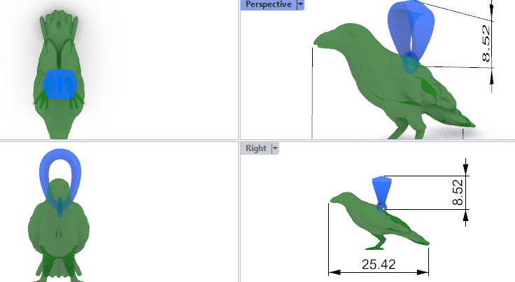 Crow Pendant 3D print model_19