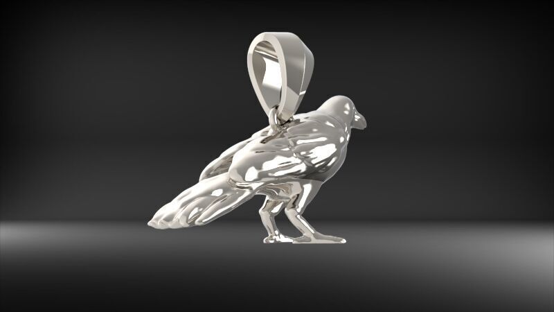 Crow Pendant 3D print model_16