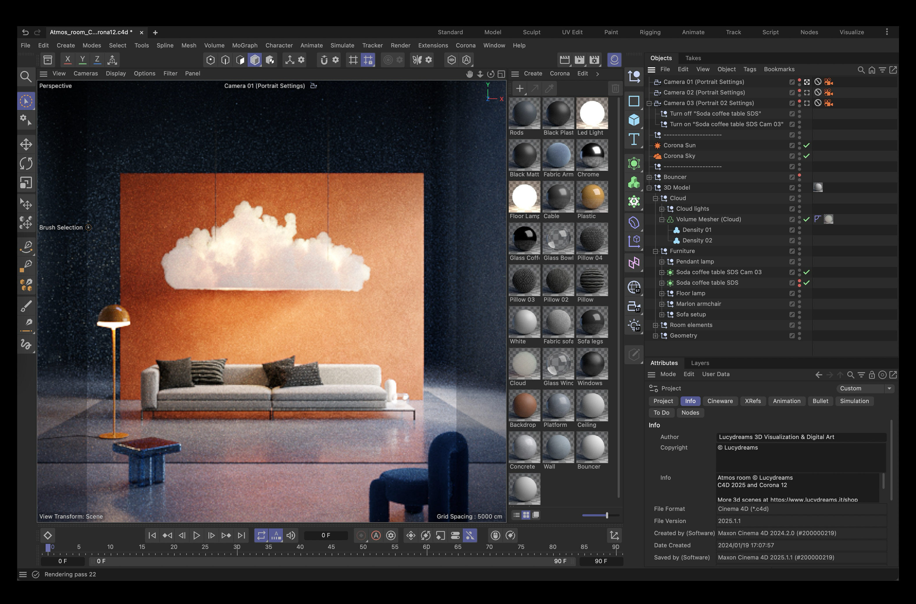 Atmos room interior scene 3D model_3