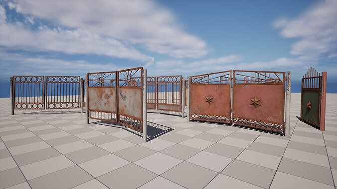 Big Gates Low-poly 3D model