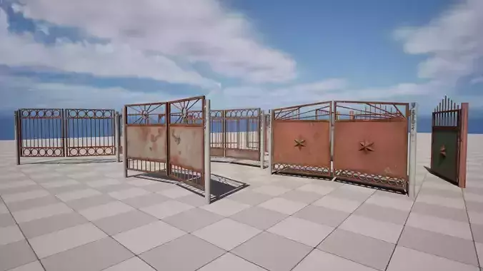 Big Gates Low-poly 3D model