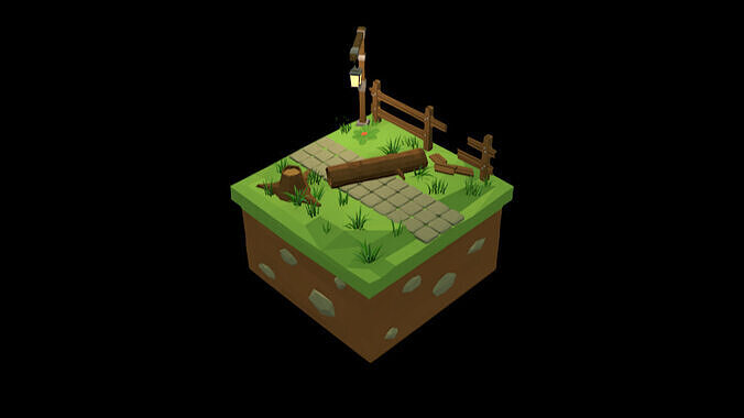 Isometric Nature Combined-4 Low-poly 3D model