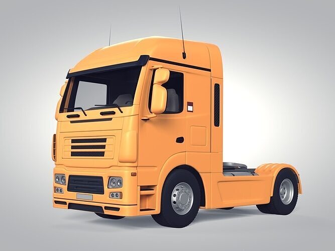 Generic Heavy Truck - Tractor - Head -- Semi Trailer 3D model
