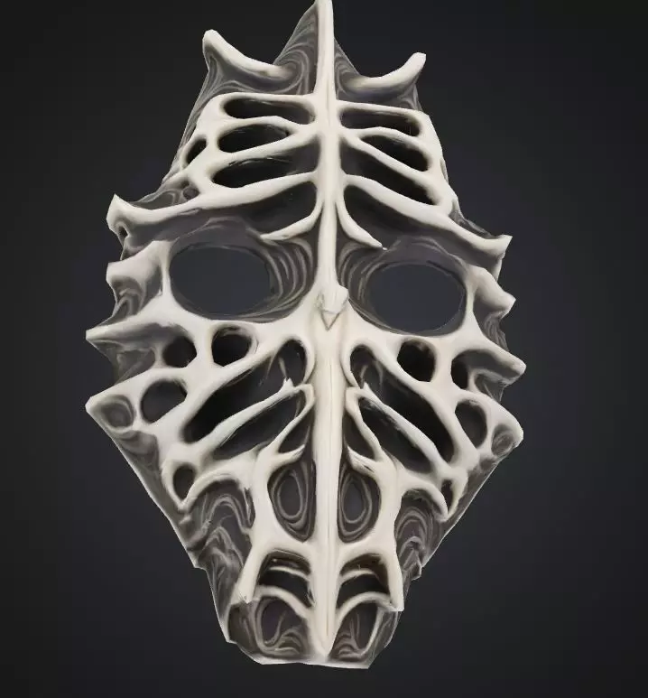 Skayrim Skull Face Mask - Skyrim Patter Mask 3D print model_0