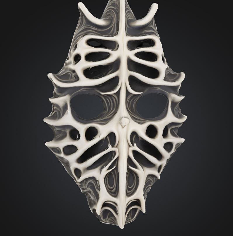 Skayrim Skull Face Mask - Skyrim Patter Mask 3D print model_15