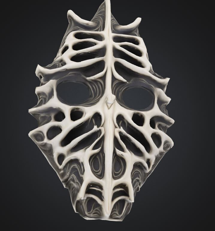 Skayrim Skull Face Mask - Skyrim Patter Mask 3D print model_37