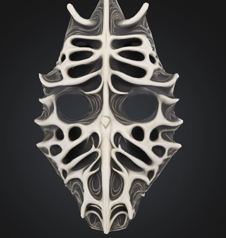 Skayrim Skull Face Mask - Skyrim Patter Mask 3D print model_31