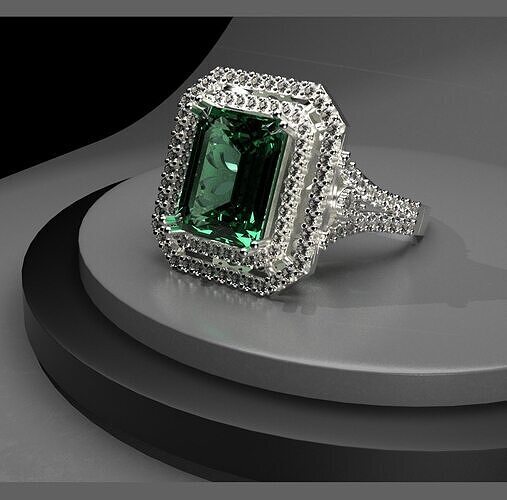 emrald ring Free 3D print model