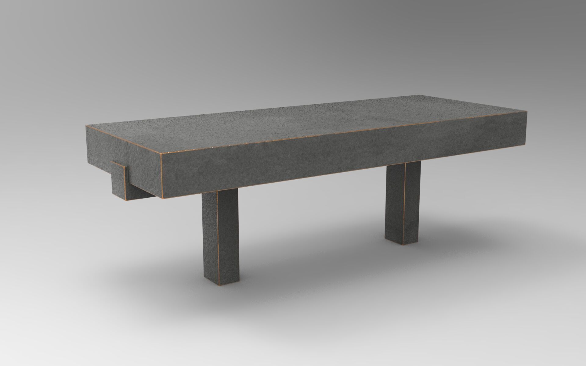 Roru Bench Low-poly 3D model_3