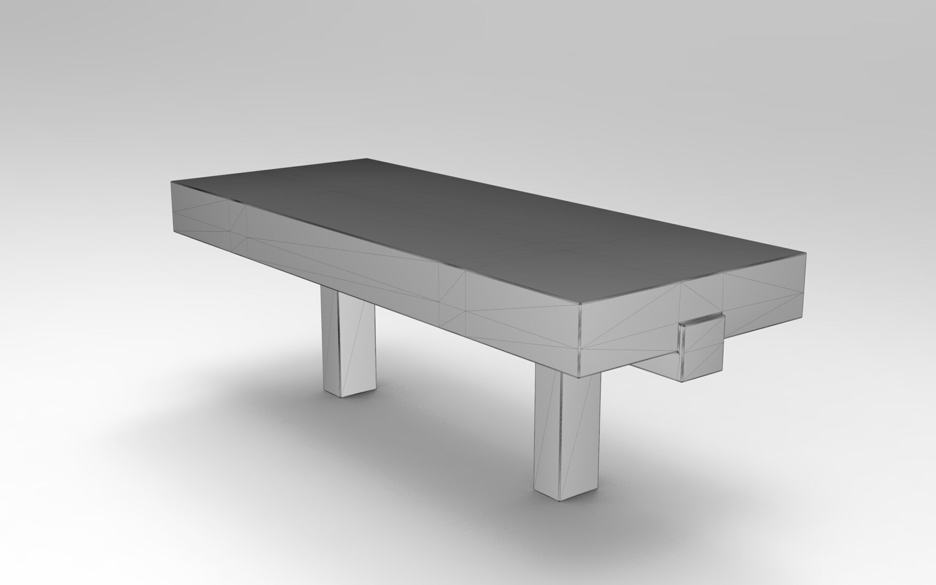 Roru Bench Low-poly 3D model_5