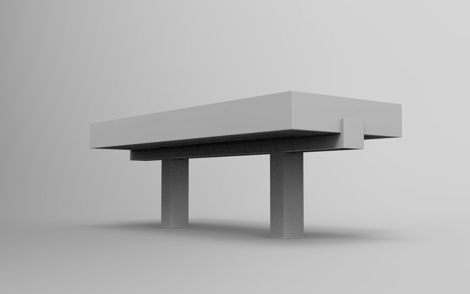 Roru Bench Low-poly 3D model_7