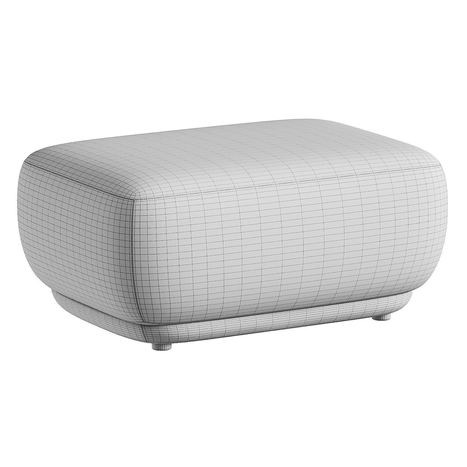 pouf white 3D model_6