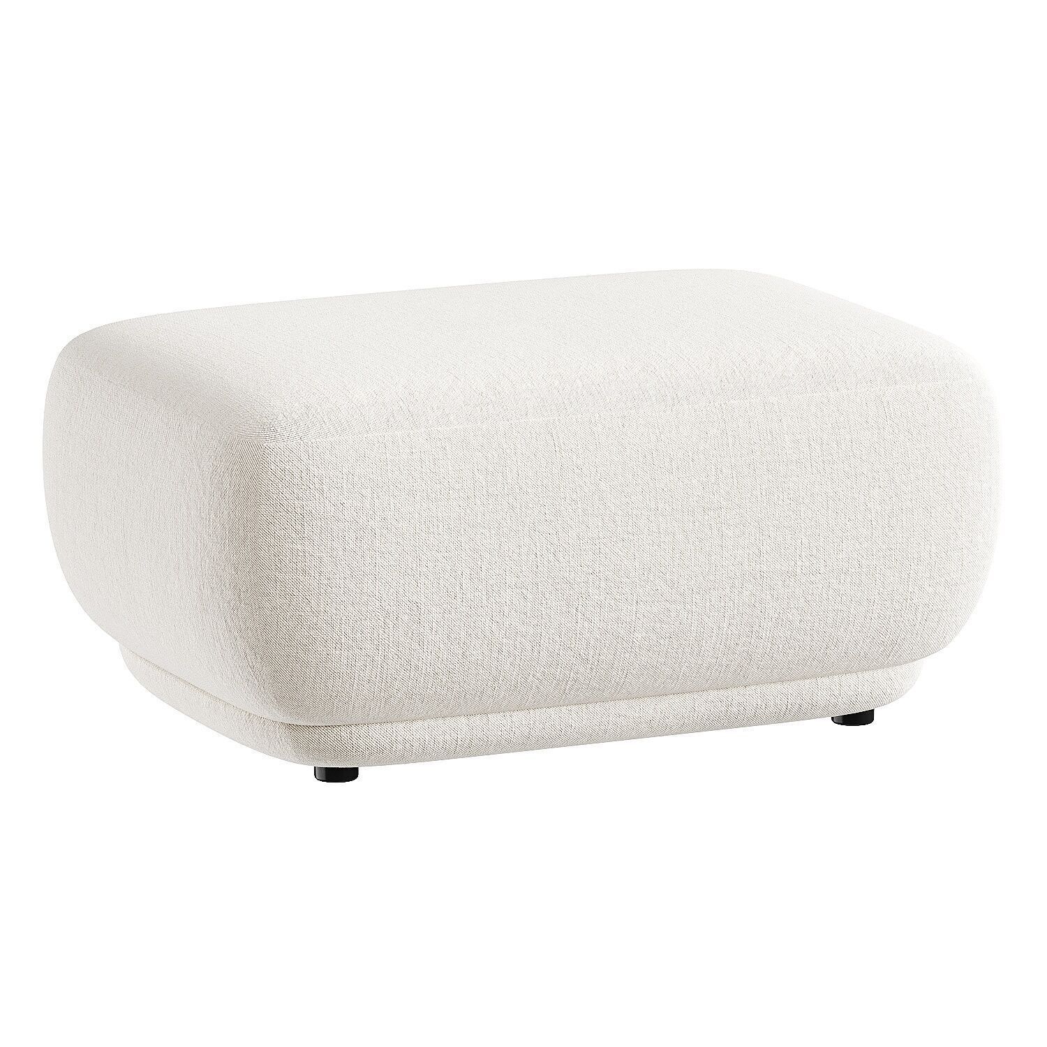 pouf white 3D model_4