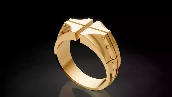 man ring gold silver lux jewelry  printable model