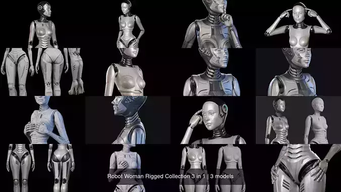 Robot Woman Rigged Collection 3 in 1