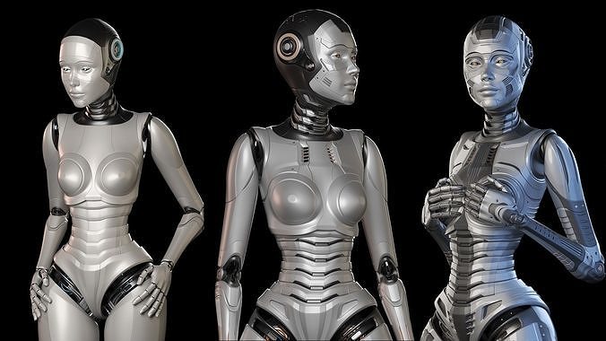 Robot Woman Rigged Collection 3 in 1 