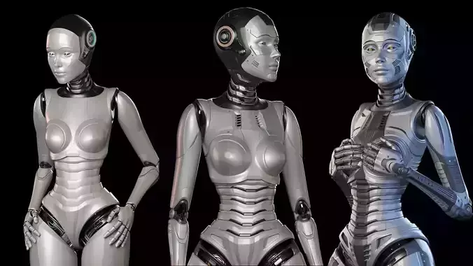 Robot Woman Rigged Collection 3 in 1 