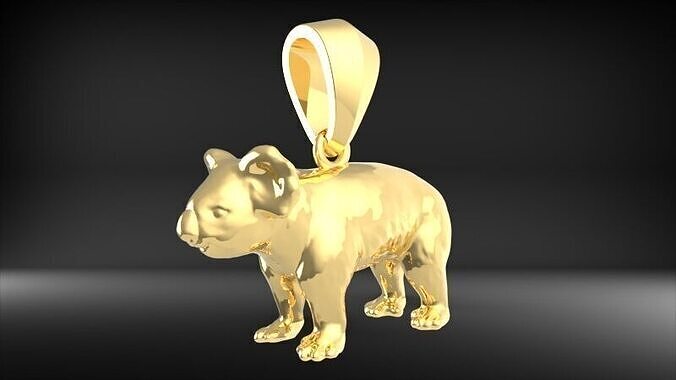 Koala pendant jewelry 3D print model