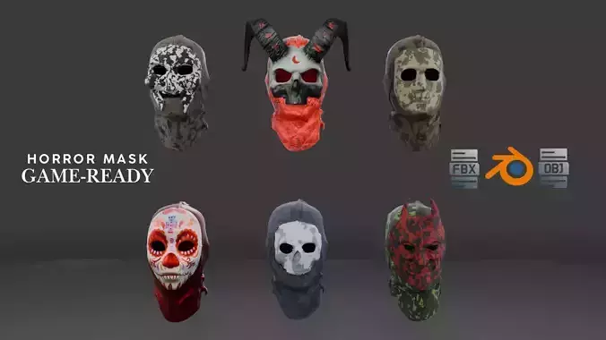 Nightmare Face Collection Pack of 6 Horror Masks