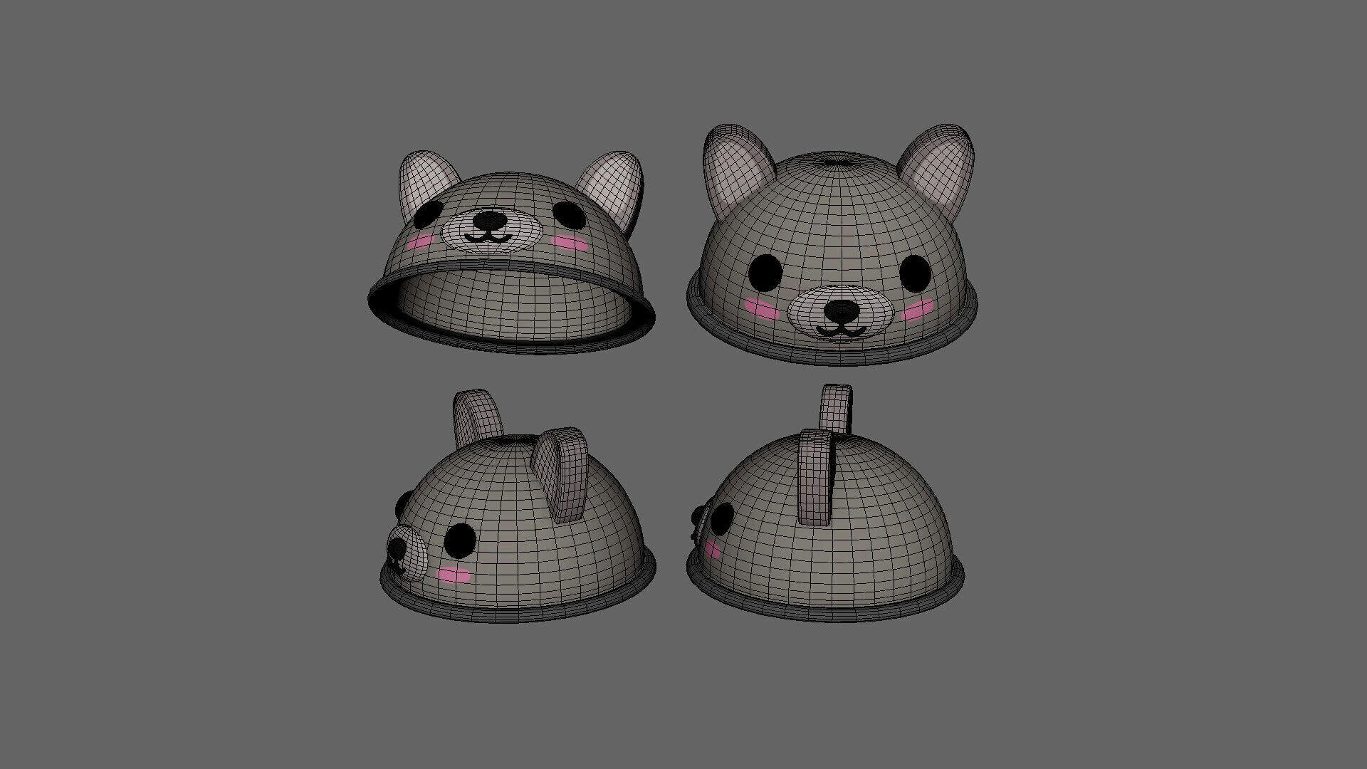 Low-Poly Wolf Hat Low-poly 3D model_7