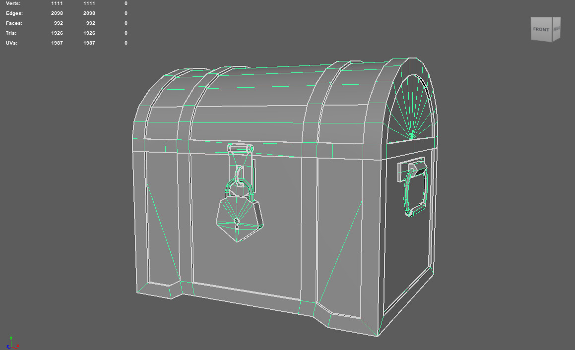 Chest Game-Ready Low Poly RPG Prop Low-poly 3D model_5
