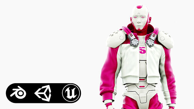 CYBORGTOPIA B-5  Rigged for Unreal Engine - Unity - MIXAMO Free 3D model