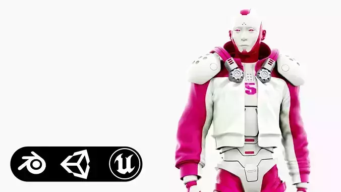 CYBORGTOPIA B-5  Rigged for Unreal Engine - Unity - MIXAMO 3D model