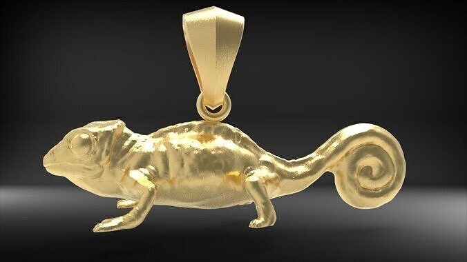 chameleon Iguana Pendant 3D print model