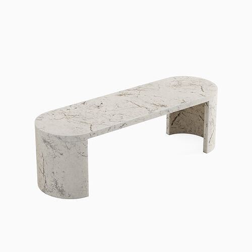 Concrete Outdoor Bench 01 Low-poly 3D model