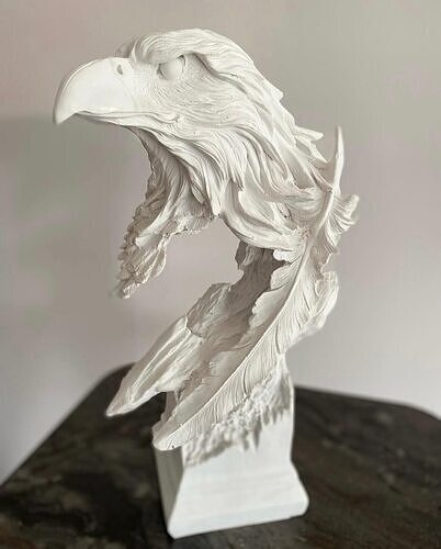 Majestic Eagle Head Bust with Feathers 3D Printable Model STL 3D print model