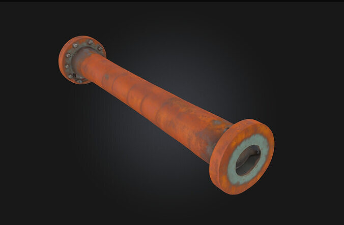 Red Pipe Render Industrial Pipe Segment 3D model