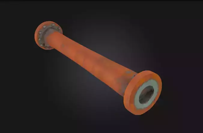 Red Pipe Render Industrial Pipe Segment 3D model