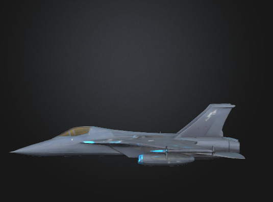 Futuristic Sci-Fi Jet Fighter 3D Model  Low-poly 3D model_2