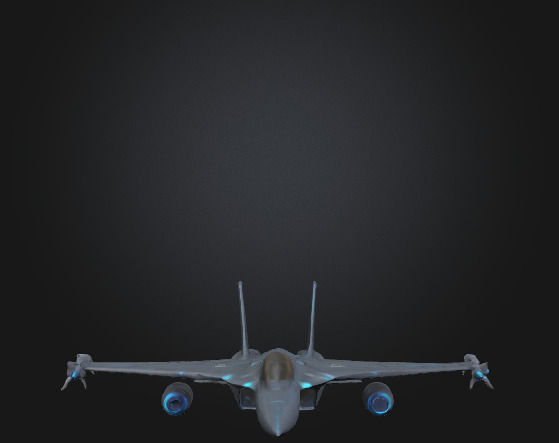 Futuristic Sci-Fi Jet Fighter 3D Model  Low-poly 3D model_1