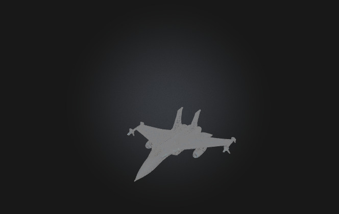 Futuristic Sci-Fi Jet Fighter 3D Model  Low-poly 3D model_5