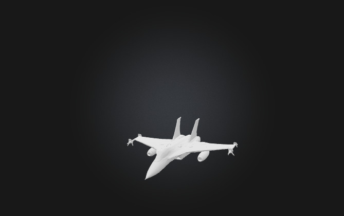 Futuristic Sci-Fi Jet Fighter 3D Model  Low-poly 3D model_3
