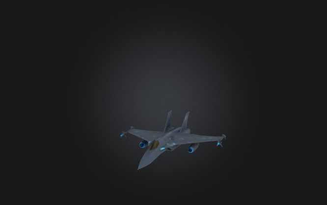 Futuristic Sci-Fi Jet Fighter 3D Model  Low-poly 3D model_4