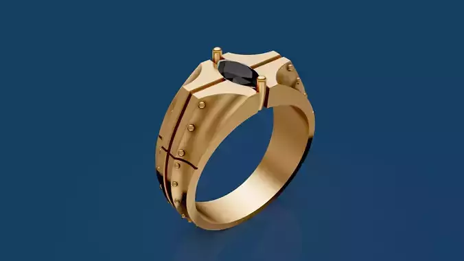 Lux man ring silver gold jewelry printable model