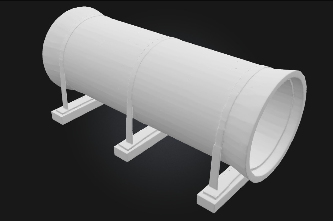 Concrete Pipe Display Sturdy Infrastructure Elements 3D model_8