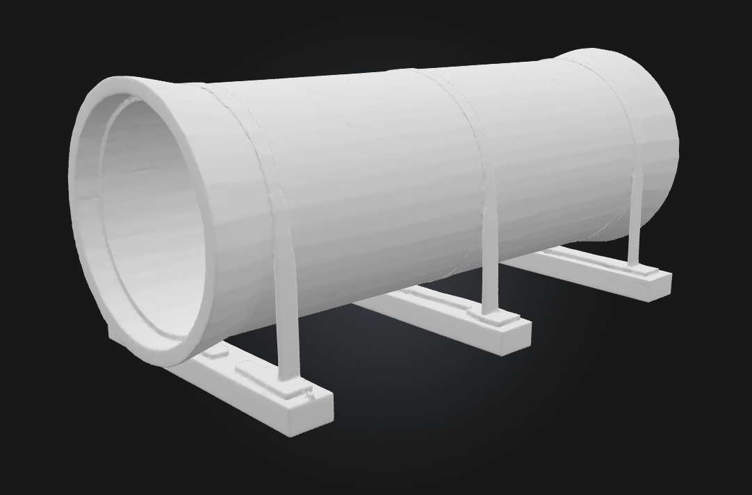 Concrete Pipe Display Sturdy Infrastructure Elements 3D model_7