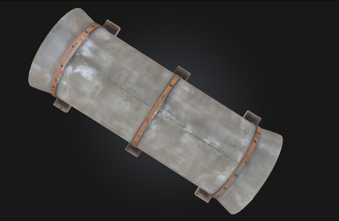 Concrete Pipe Display Sturdy Infrastructure Elements 3D model_4