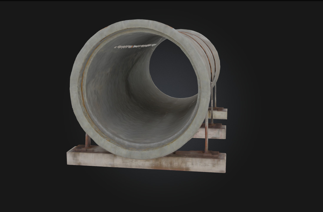 Concrete Pipe Display Sturdy Infrastructure Elements 3D model_5