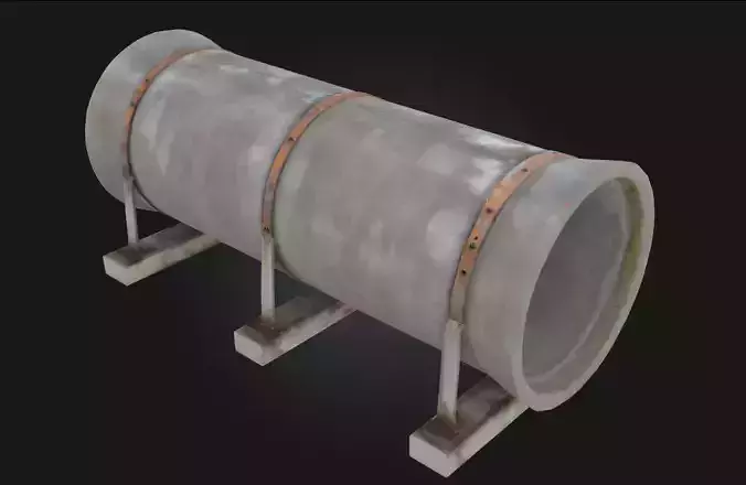 Concrete Pipe Display Sturdy Infrastructure Elements
