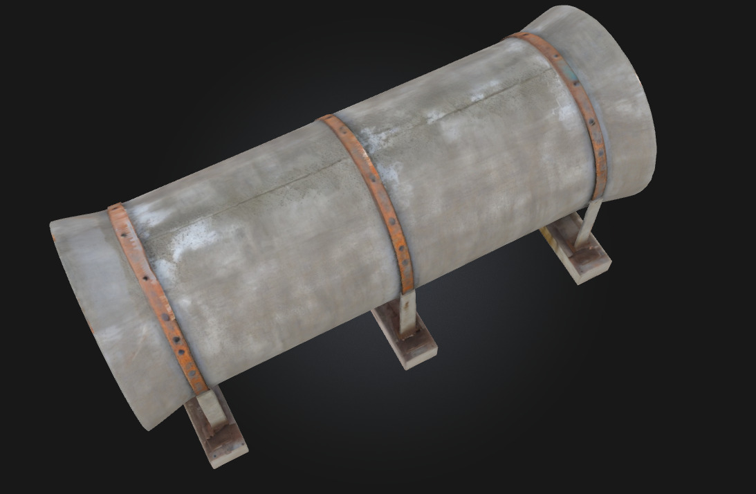 Concrete Pipe Display Sturdy Infrastructure Elements 3D model_3