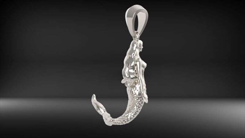 Mermaid pendant  3D print model_14